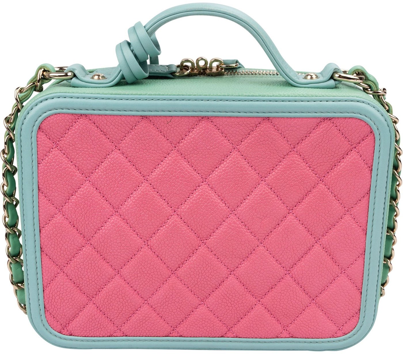 Chanel Quilted Caviar Leather Filigree Vanity Case Crossbody Bag