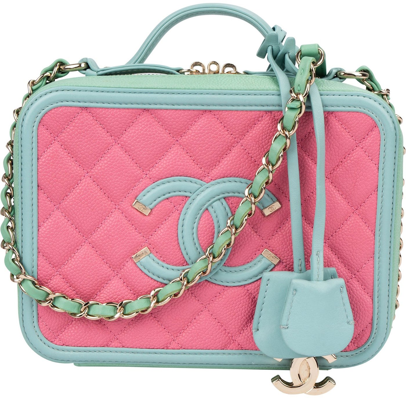Chanel Quilted Caviar Leather Filigree Vanity Case Crossbody Bag