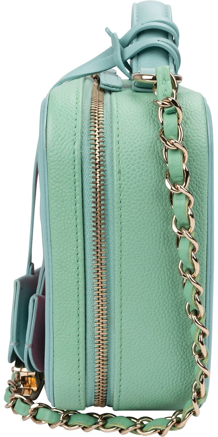 Chanel Quilted Caviar Leather Filigree Vanity Case Crossbody Bag