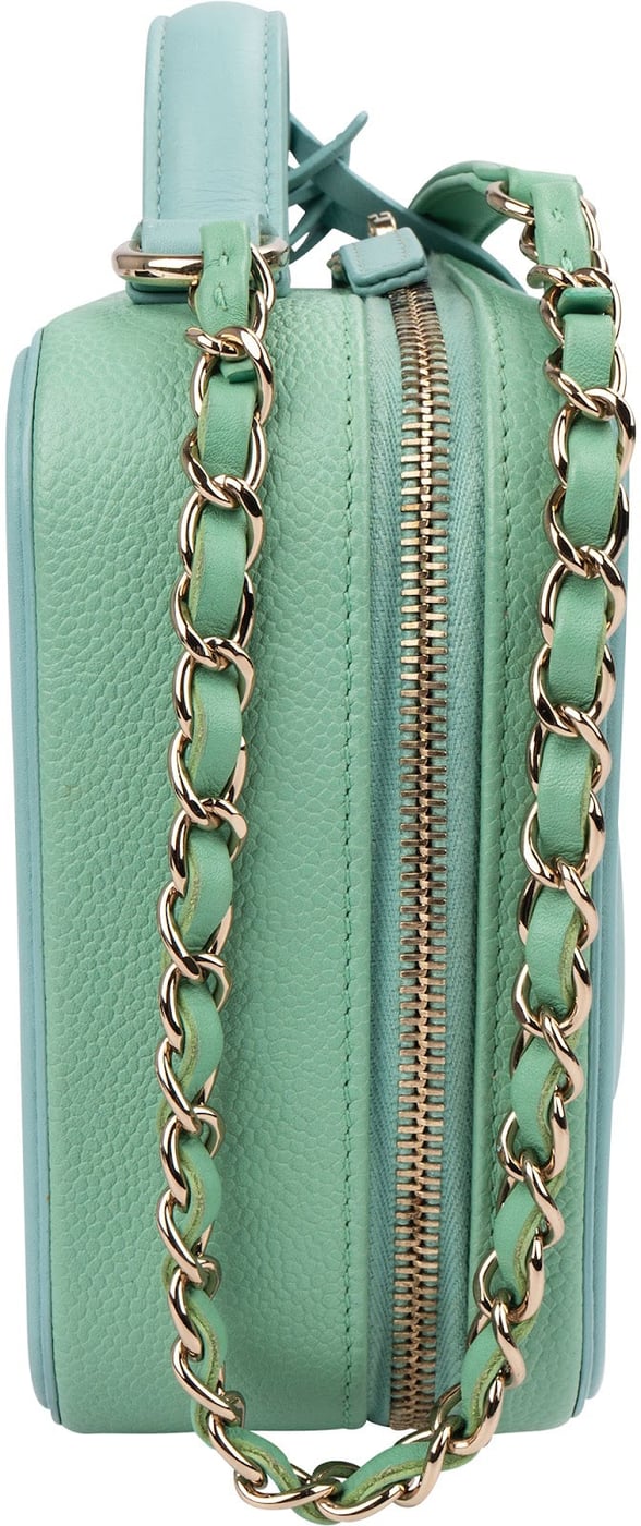 Chanel Quilted Caviar Leather Filigree Vanity Case Crossbody Bag