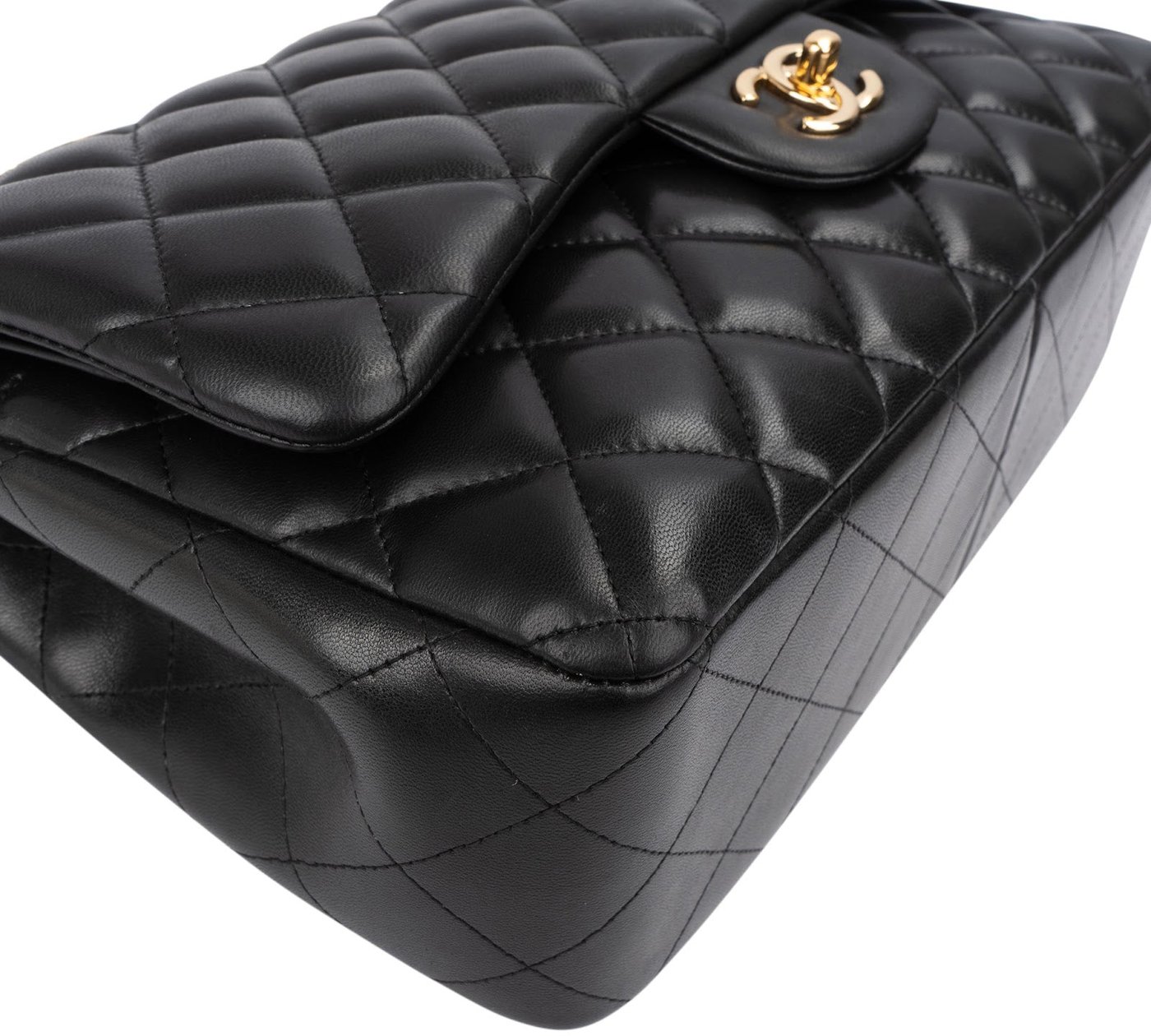 Chanel Quilted Lambskin Jumbo Double Flap Crossbody Bag