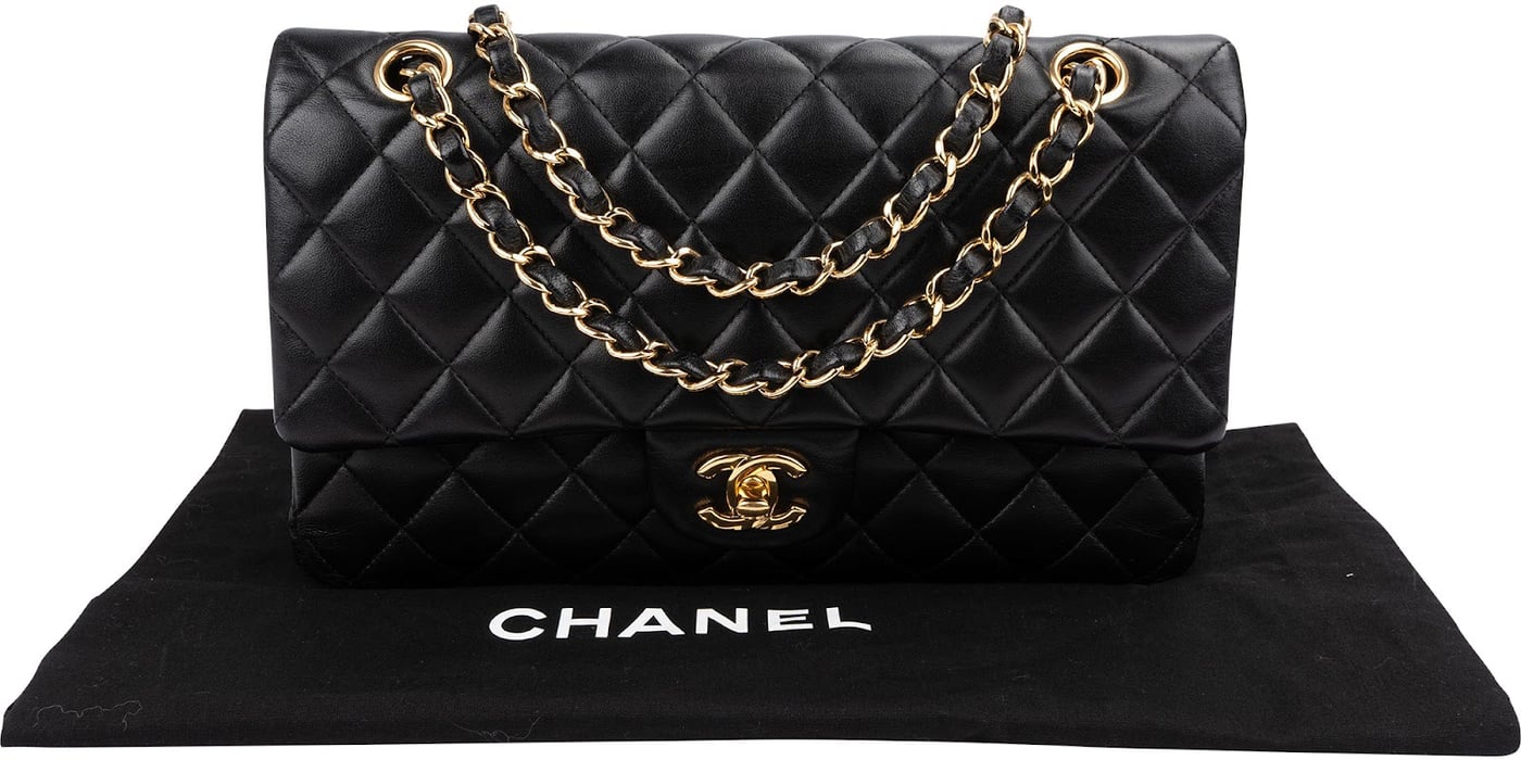 Chanel Quilted Lambskin Gold Medium Double Flap Shoulder Bag