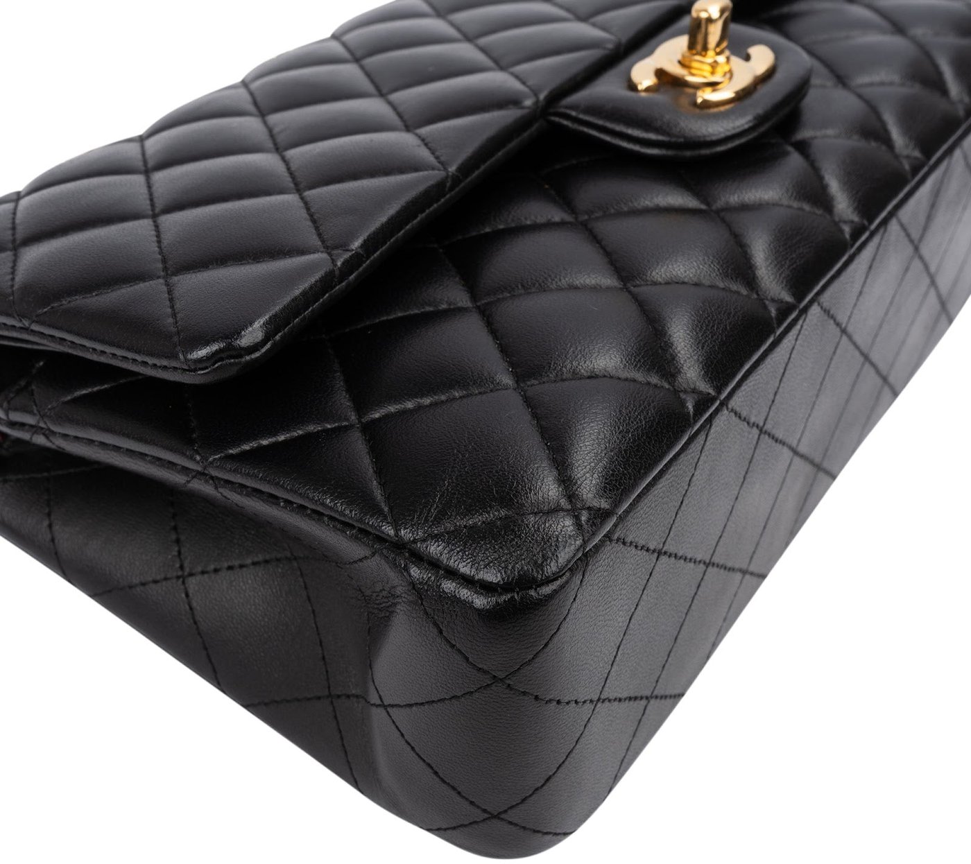 Chanel Quilted Lambskin Gold Medium Double Flap Shoulder Bag
