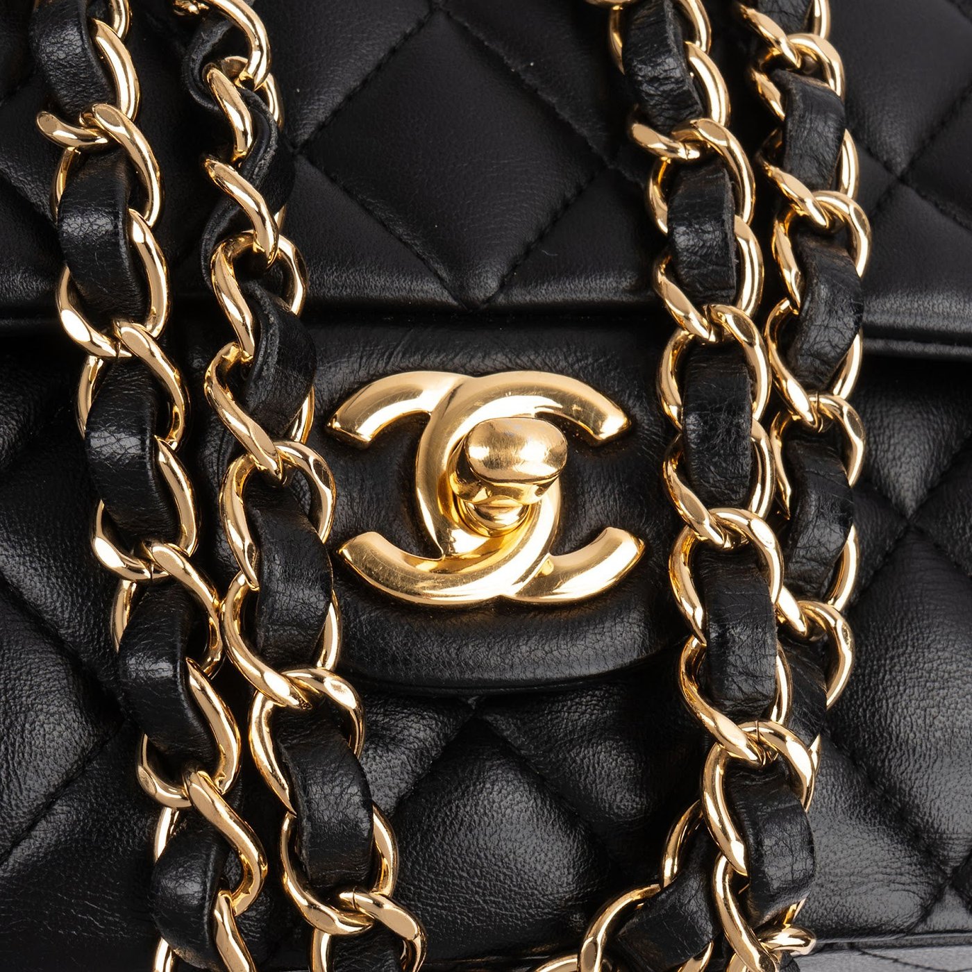 Chanel Quilted Lambskin Gold Medium Double Flap Shoulder Bag