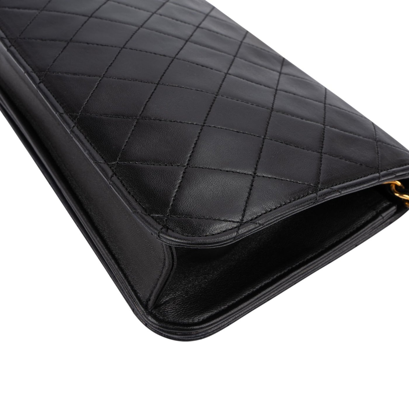 Chanel Quilted Lambskin 24K Gold Single Flap Shoulder Bag