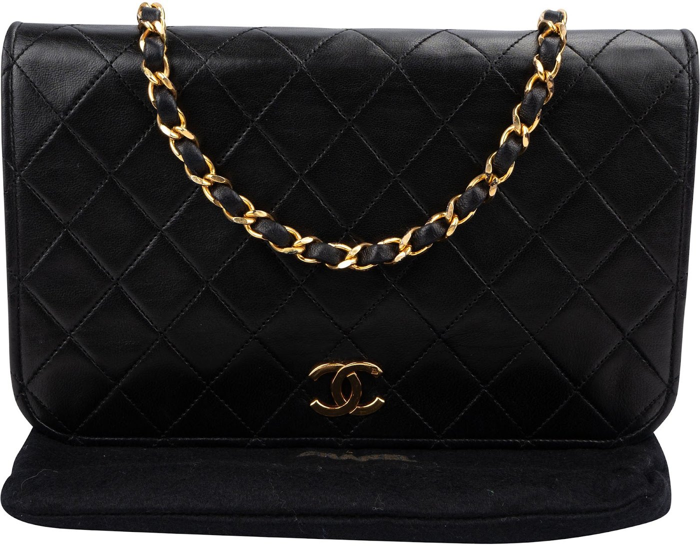 Chanel Quilted Lambskin 24K Gold Single Flap Shoulder Bag