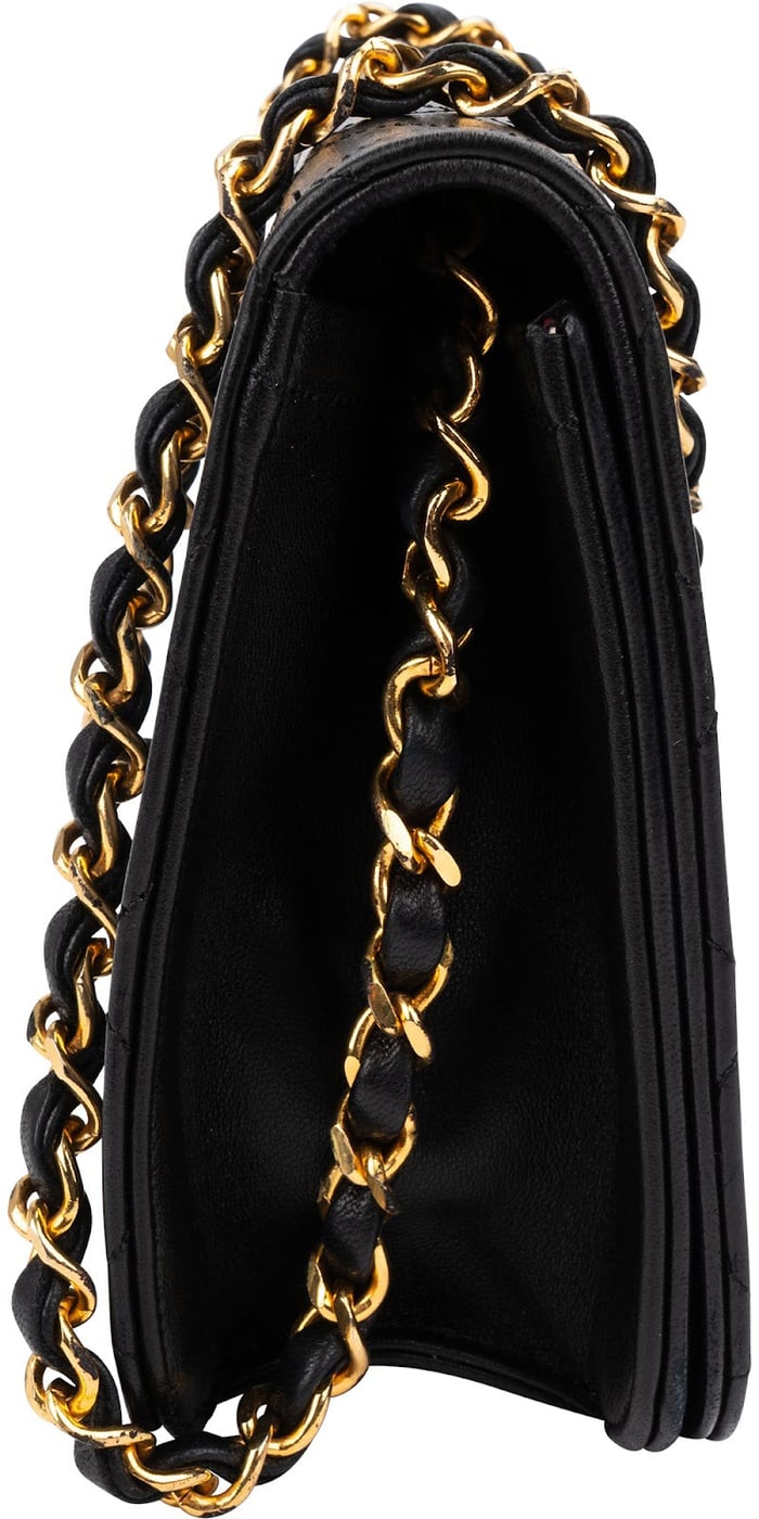 Chanel Quilted Lambskin 24K Gold Single Flap Shoulder Bag