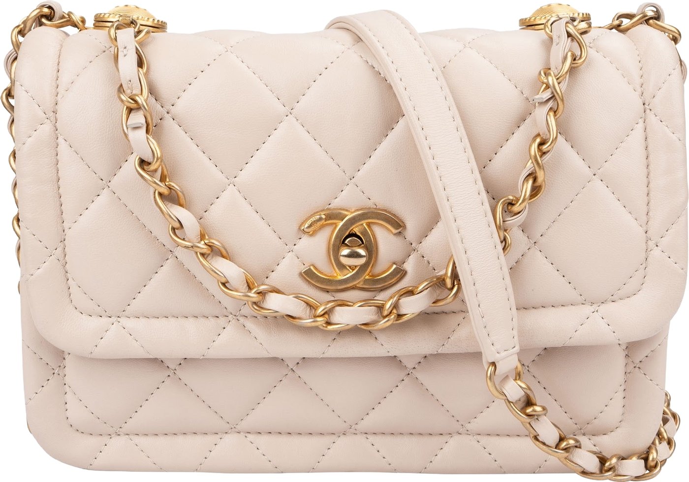 Chanel Quilted Lambskin Small Single Flap Crossbody Handbag