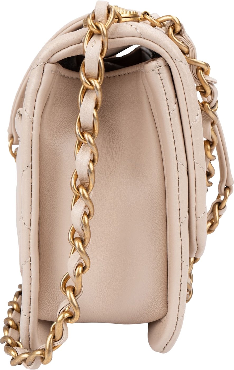 Chanel Quilted Lambskin Small Single Flap Crossbody Handbag