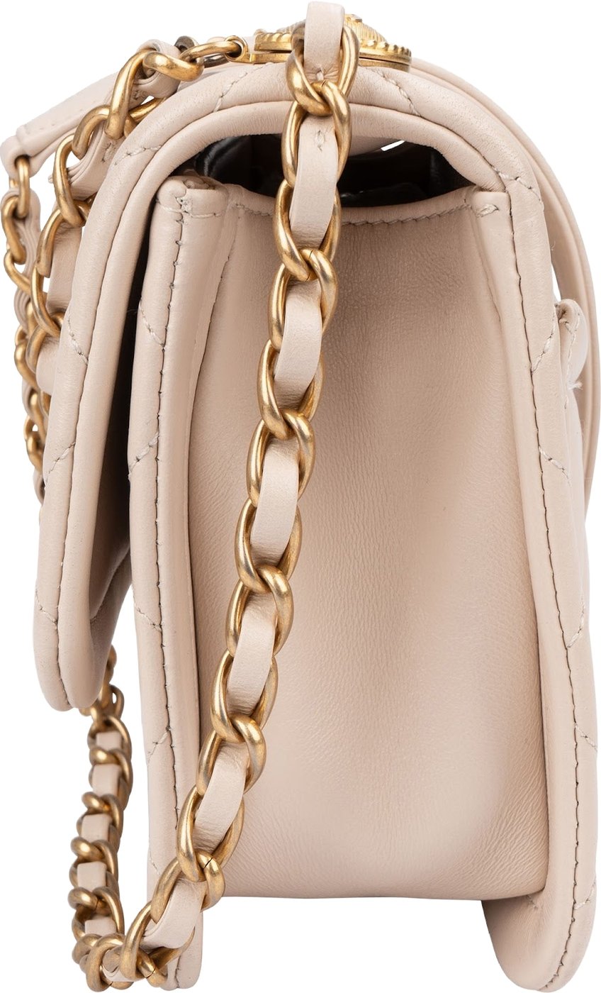 Chanel Quilted Lambskin Small Single Flap Crossbody Handbag
