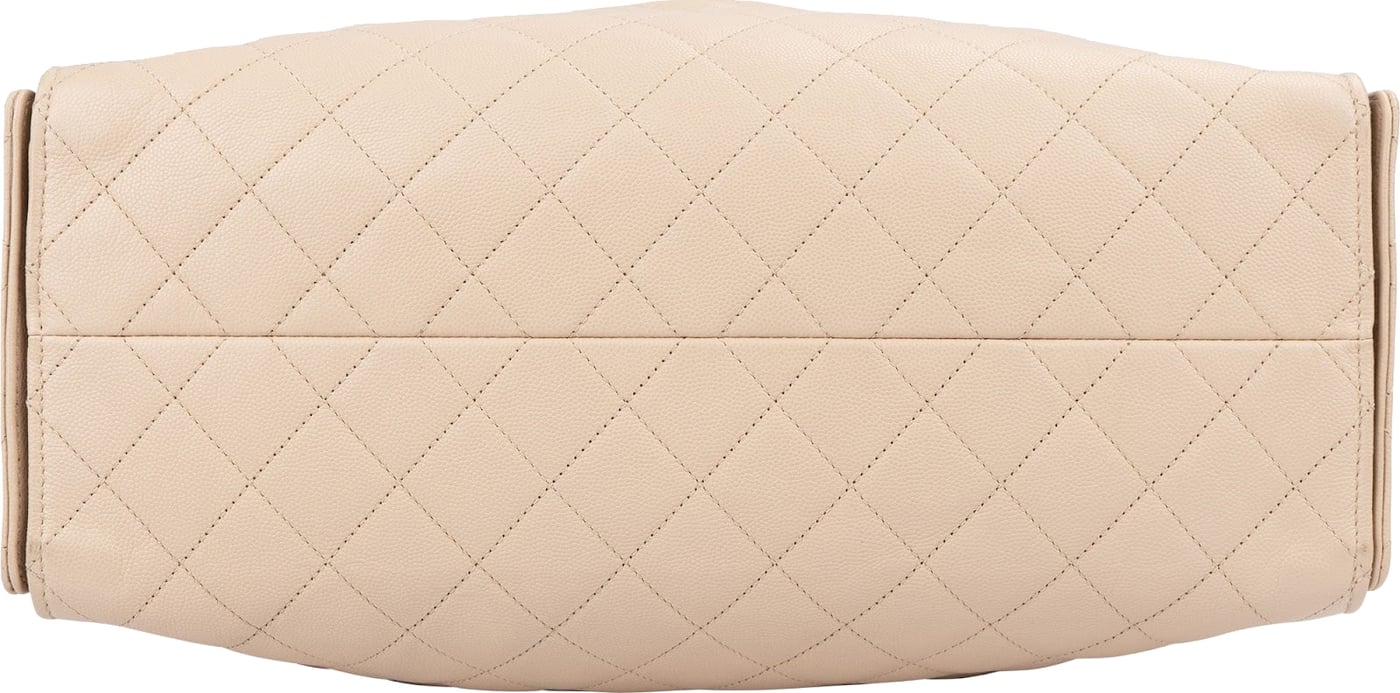 Chanel 25 Quilted Caviar Leather CC Maxi Drawstring Shoulder Bag