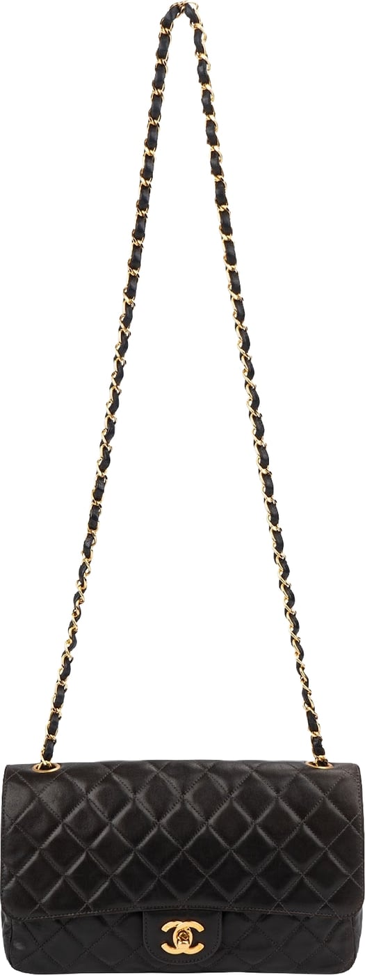 Chanel Soft Quilted Lambskin 24K Gold Medium Single Flap Crossbody Bag