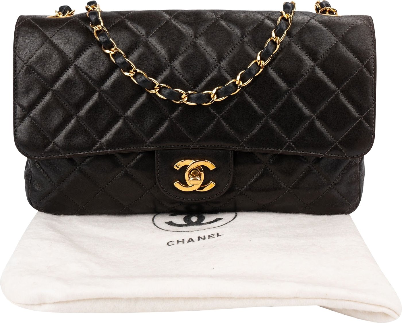 Chanel Soft Quilted Lambskin 24K Gold Medium Single Flap Crossbody Bag