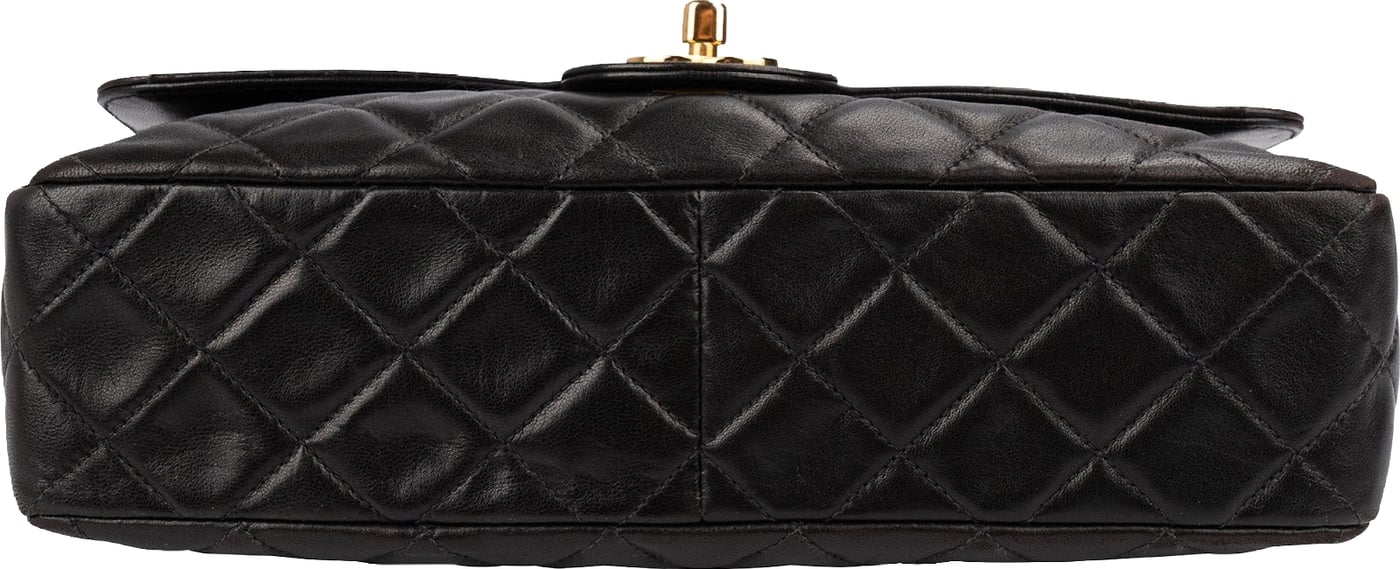 Chanel Soft Quilted Lambskin 24K Gold Medium Single Flap Crossbody Bag