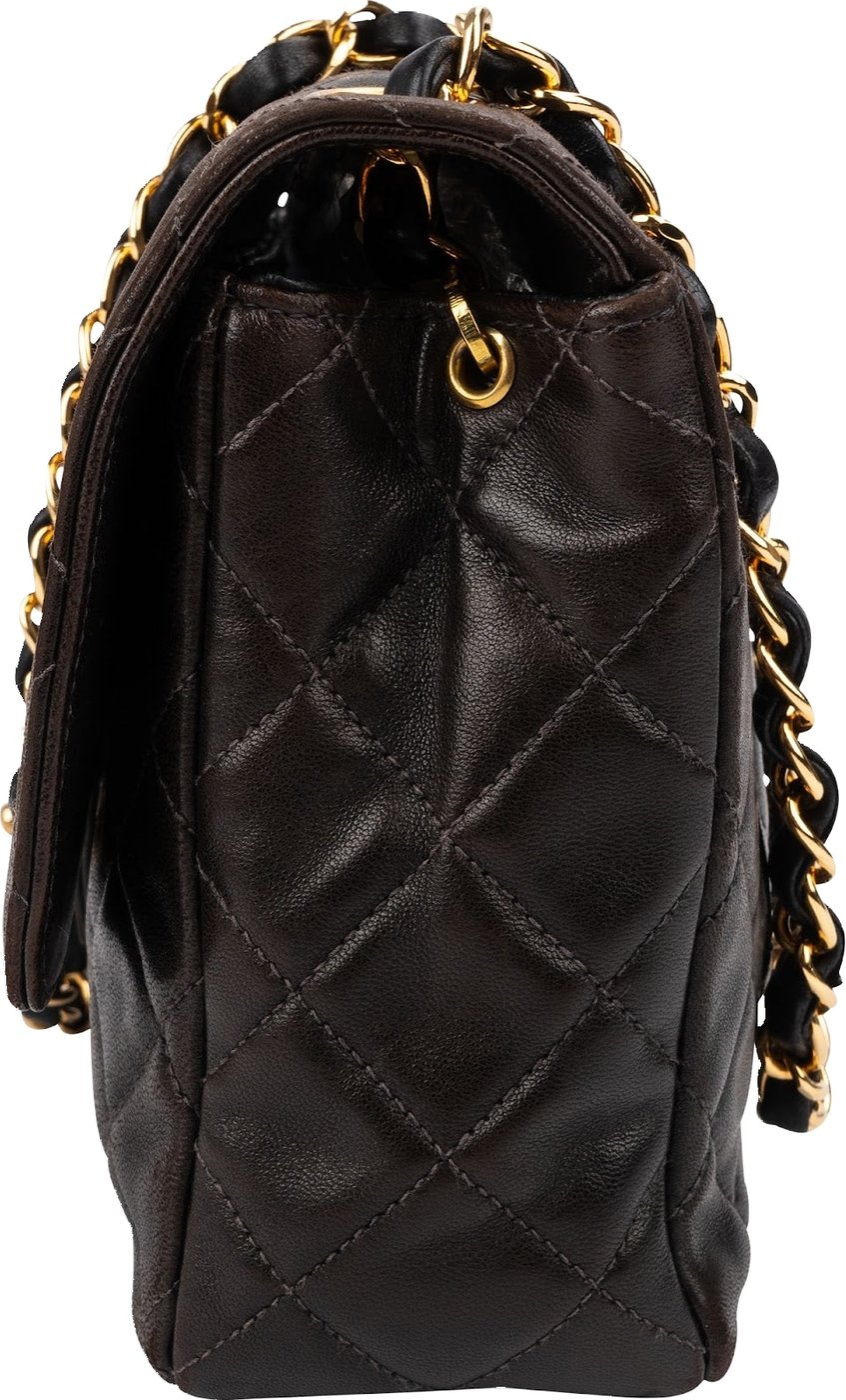 Chanel Soft Quilted Lambskin 24K Gold Medium Single Flap Crossbody Bag