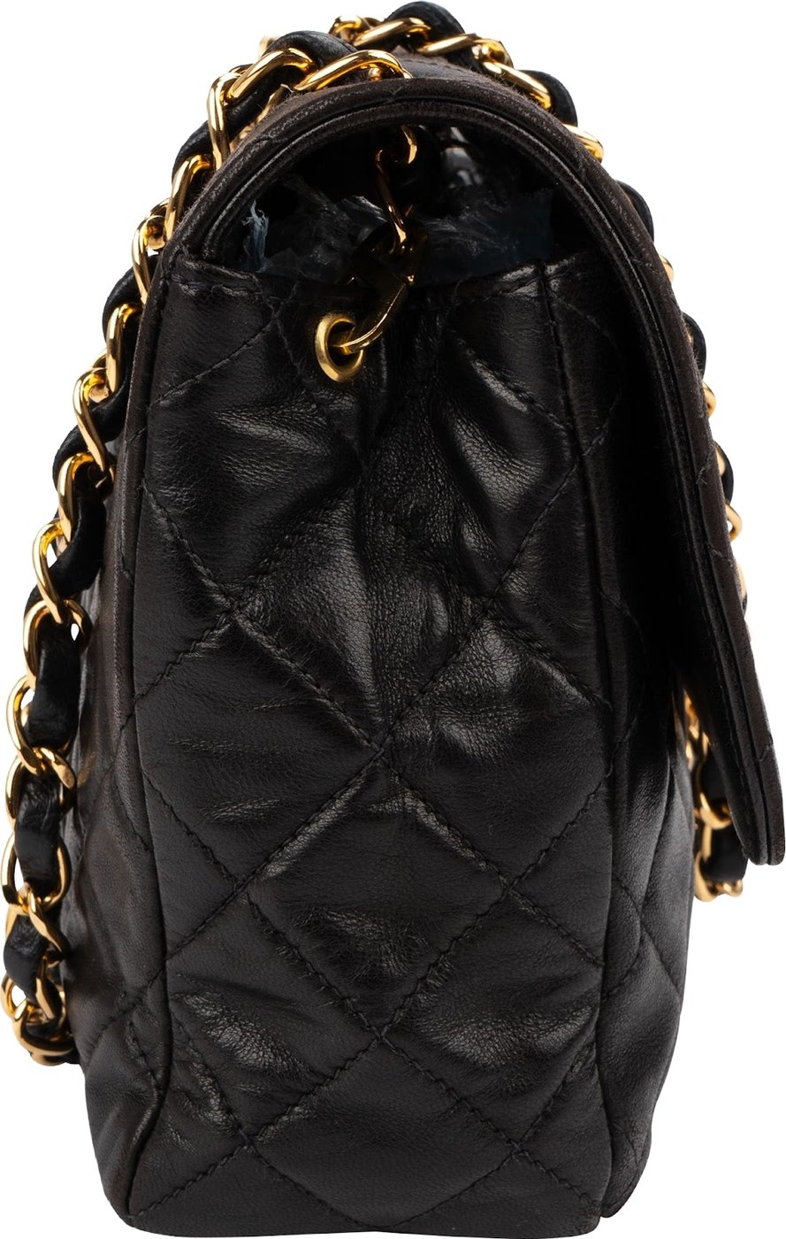 Chanel Soft Quilted Lambskin 24K Gold Medium Single Flap Crossbody Bag