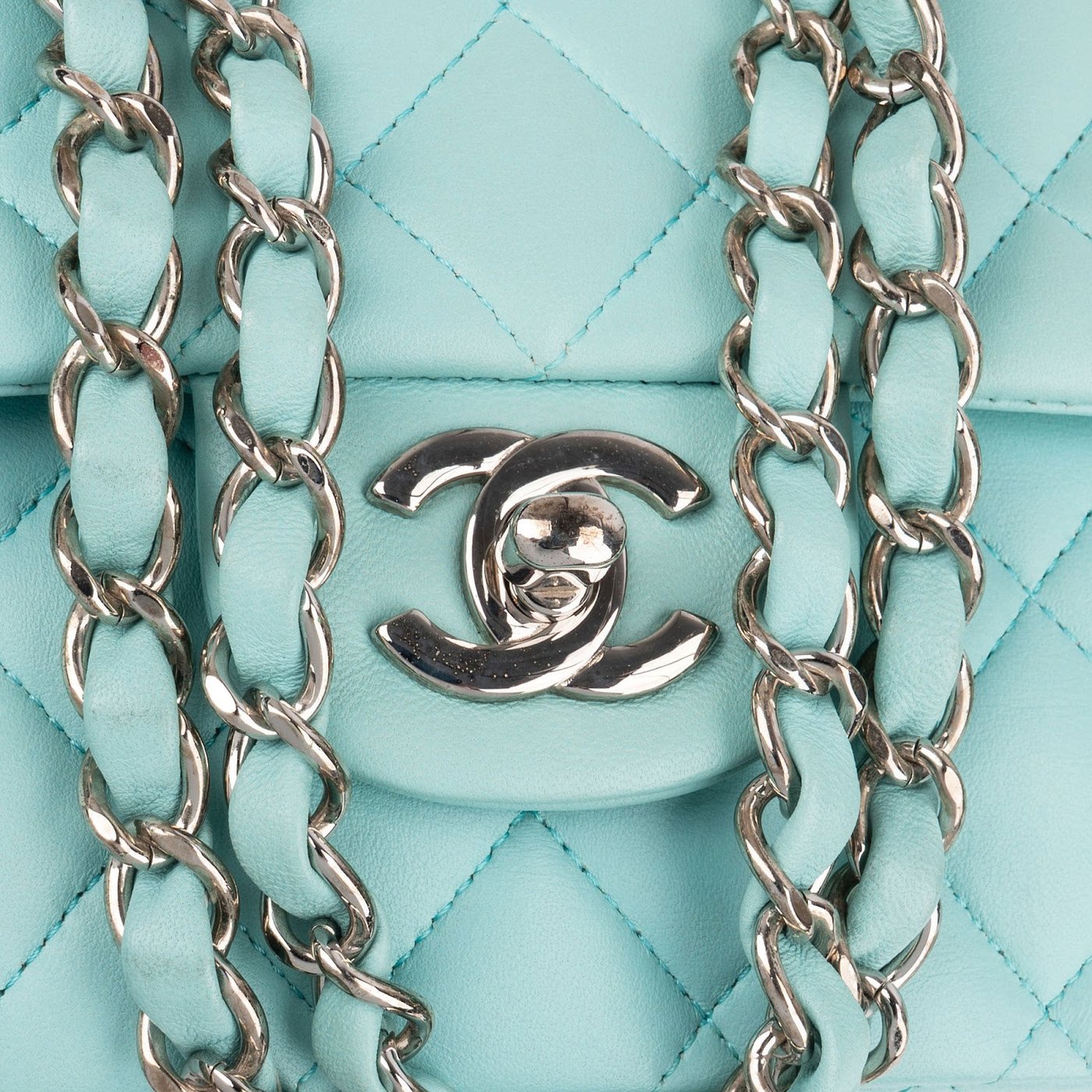 Chanel Quilted Lambskin Palladium Medium Double Flap Shoulder Bag