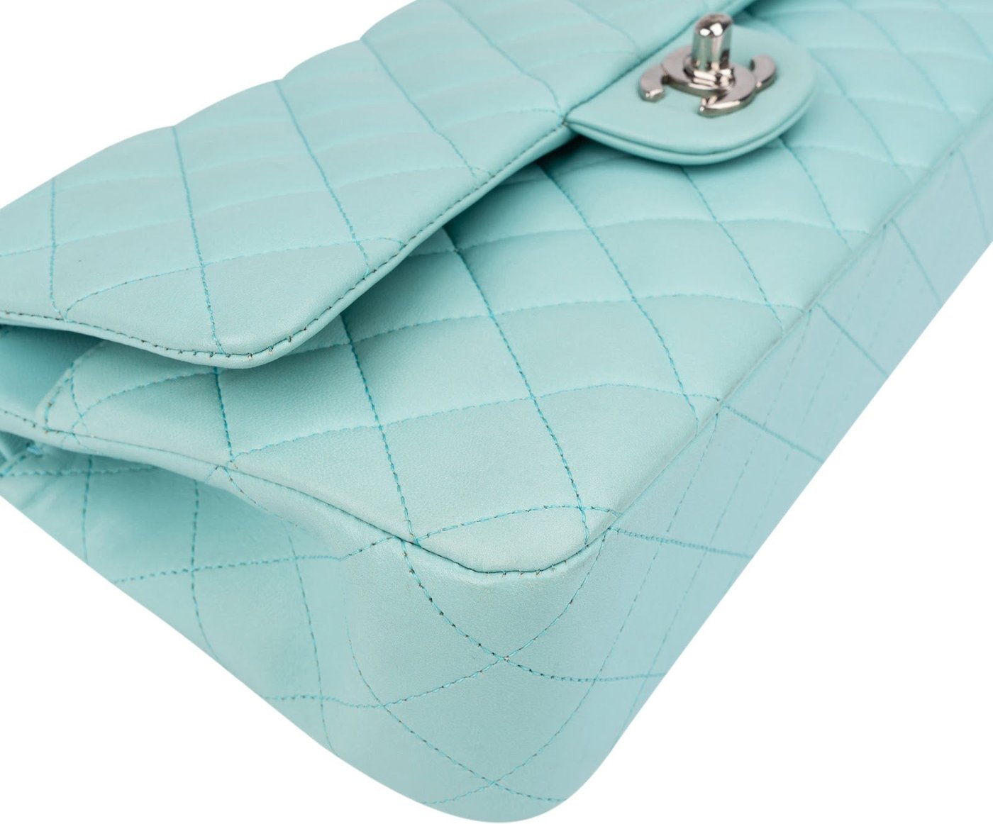 Chanel Quilted Lambskin Palladium Medium Double Flap Shoulder Bag