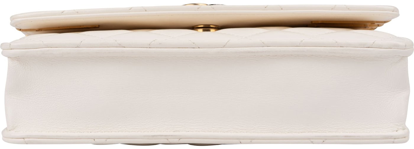 Chanel Quilted Lambskin Paris-Cosmopolite Charms Two-Tone Wallet On Chain Crossbody Bag