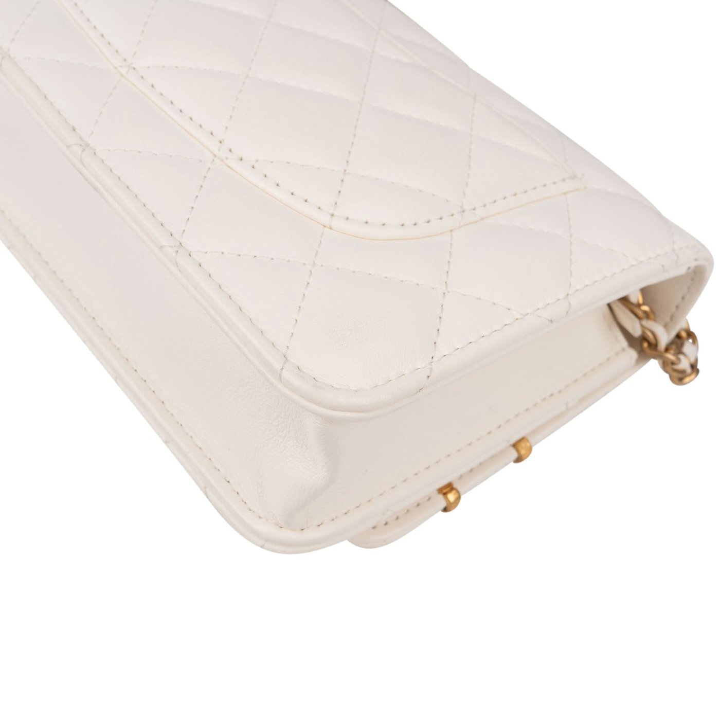 Chanel Quilted Lambskin Paris-Cosmopolite Charms Two-Tone Wallet On Chain Crossbody Bag