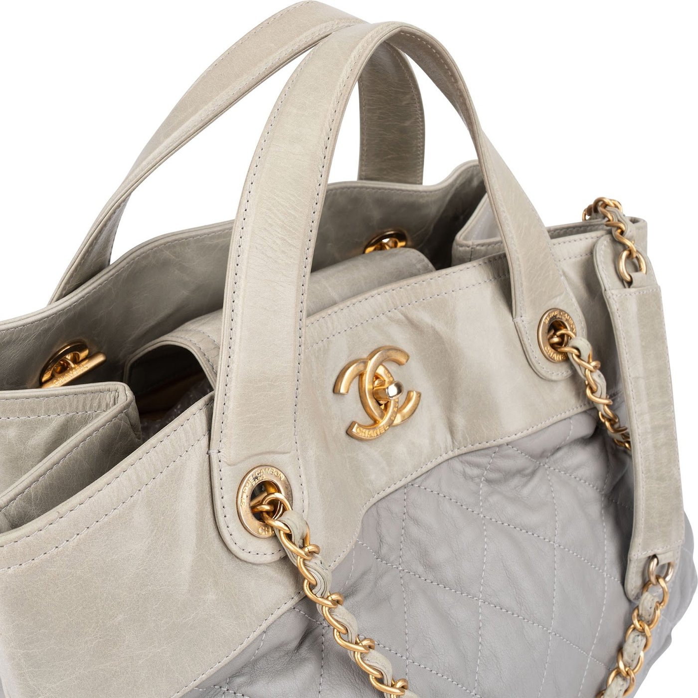 Chanel Bicolor Quilted Leather in The Mix Maxi Tote Shoulder Handbag