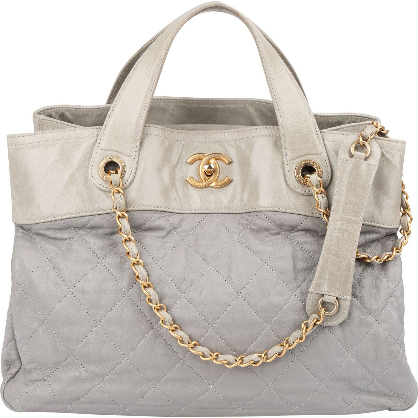 Chanel Bicolor Quilted Leather in The Mix Maxi Tote Shoulder Handbag