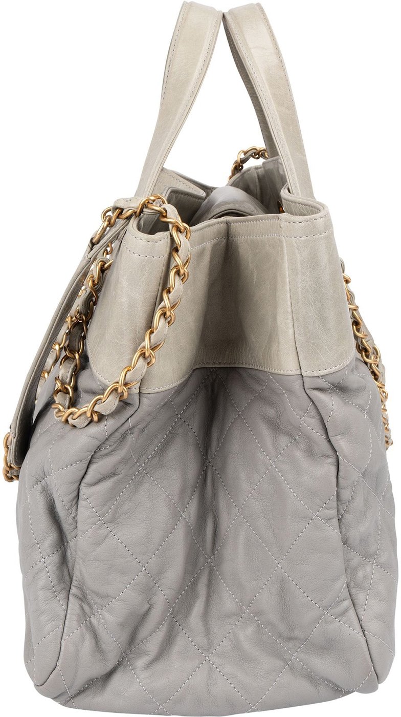 Chanel Bicolor Quilted Leather in The Mix Maxi Tote Shoulder Handbag