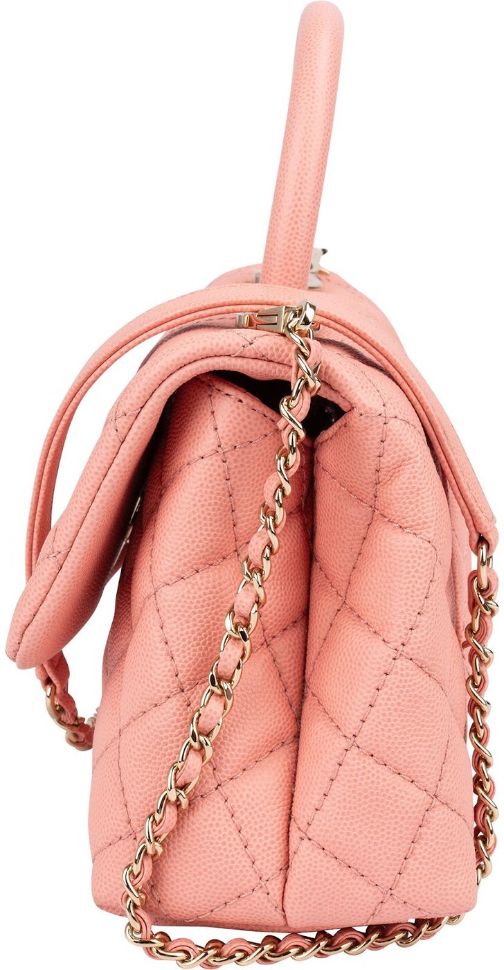 Chanel Quilted Caviar Leather Small Coco Top Handle Shoulder Handbag