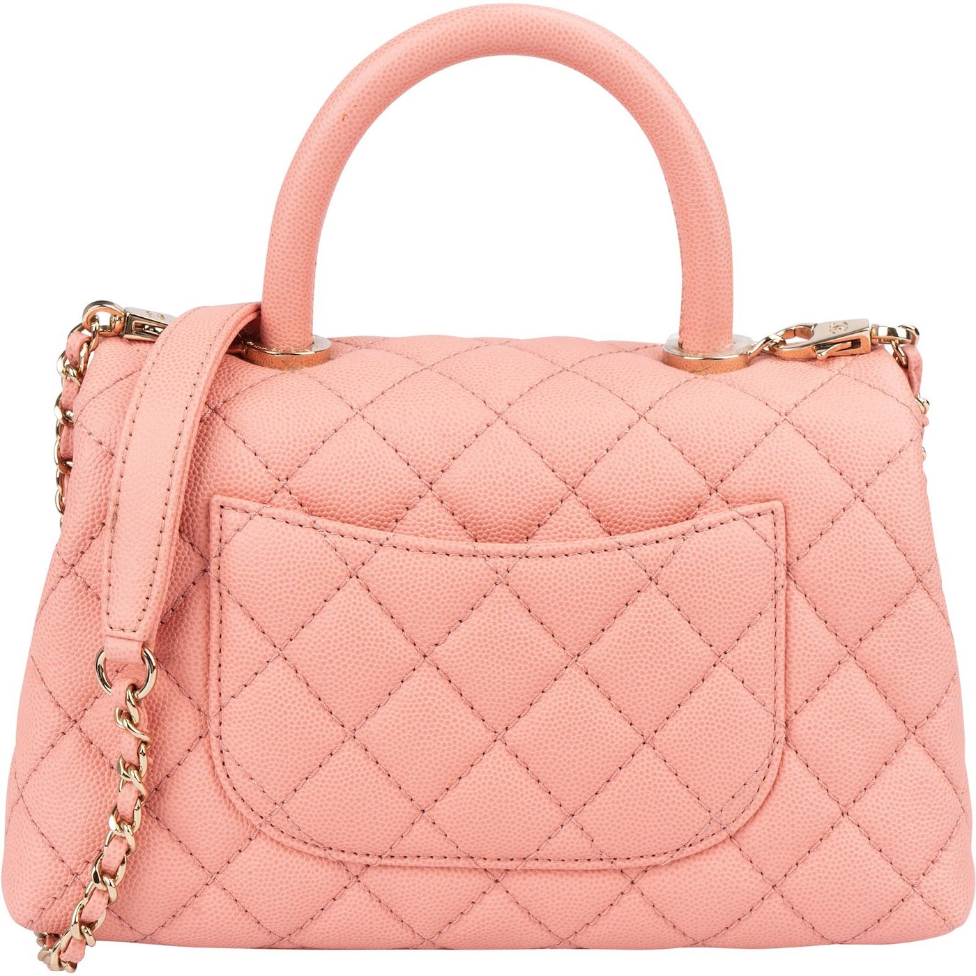 Chanel Quilted Caviar Leather Small Coco Top Handle Shoulder Handbag