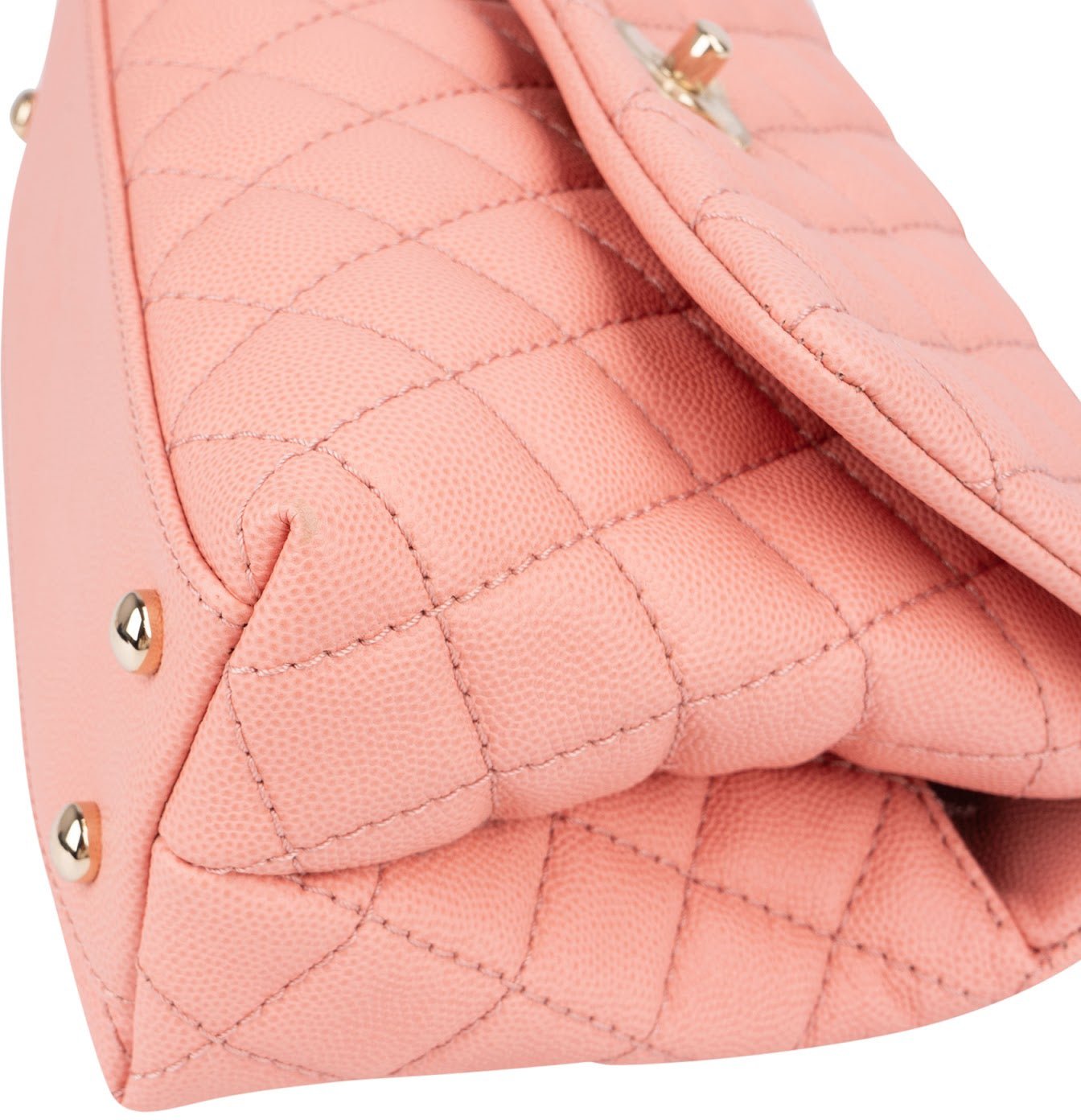 Chanel Quilted Caviar Leather Small Coco Top Handle Shoulder Handbag