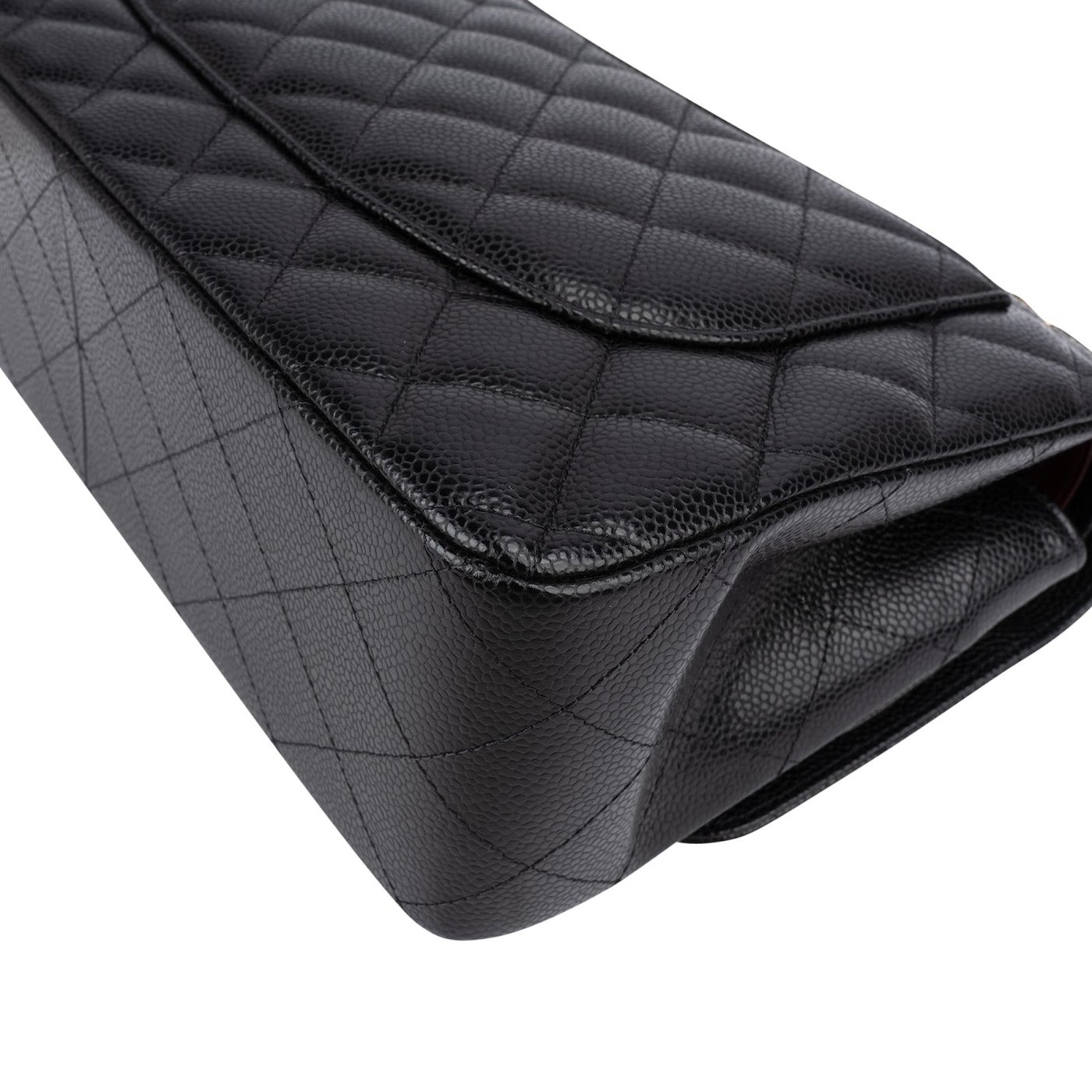 Chanel Quilted Caviar Leather Jumbo Double Flap Crossbody Bag