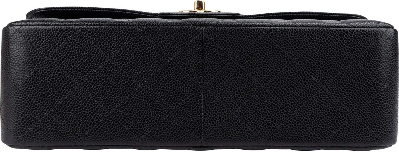 Chanel Quilted Caviar Leather Jumbo Double Flap Crossbody Bag