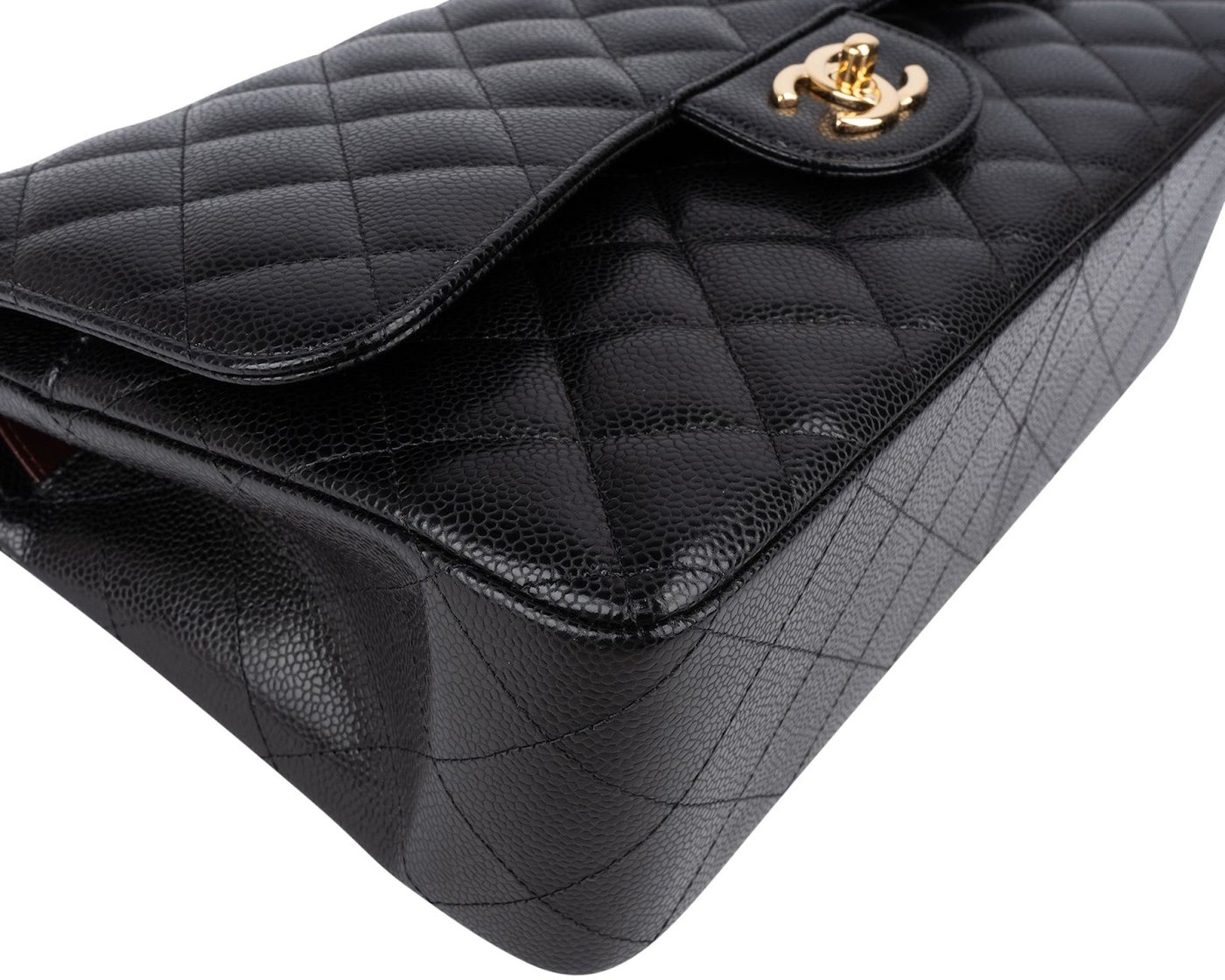 Chanel Quilted Caviar Leather Jumbo Double Flap Crossbody Bag
