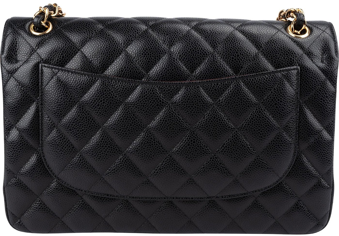 Chanel Quilted Caviar Leather Jumbo Double Flap Crossbody Bag