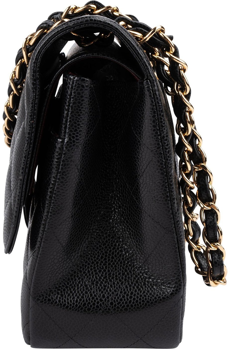 Chanel Quilted Caviar Leather Jumbo Double Flap Crossbody Bag