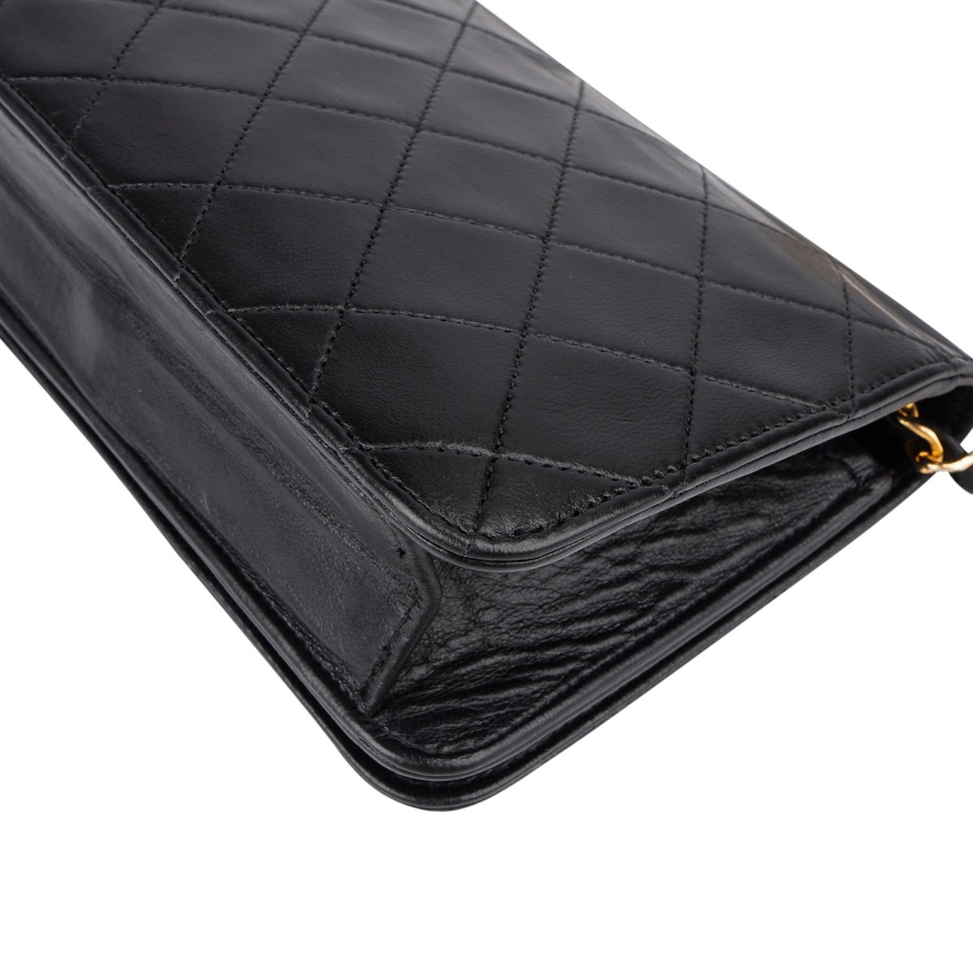 Chanel Quilted Lambskin Small 24K Gold Single Flap Shoulder Bag