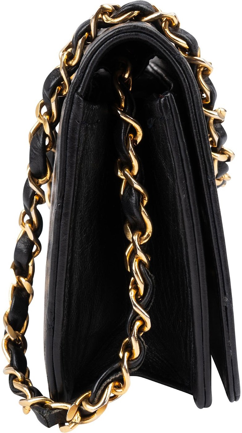 Chanel Quilted Lambskin Small 24K Gold Single Flap Shoulder Bag