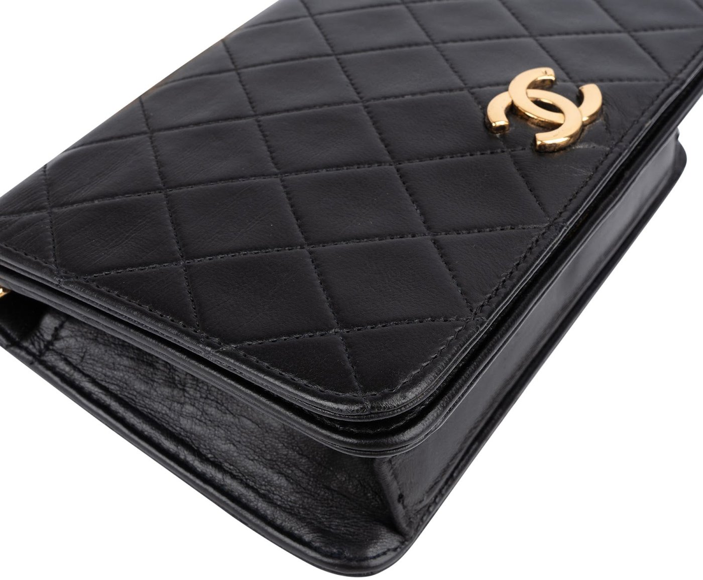 Chanel Quilted Lambskin Small 24K Gold Single Flap Shoulder Bag
