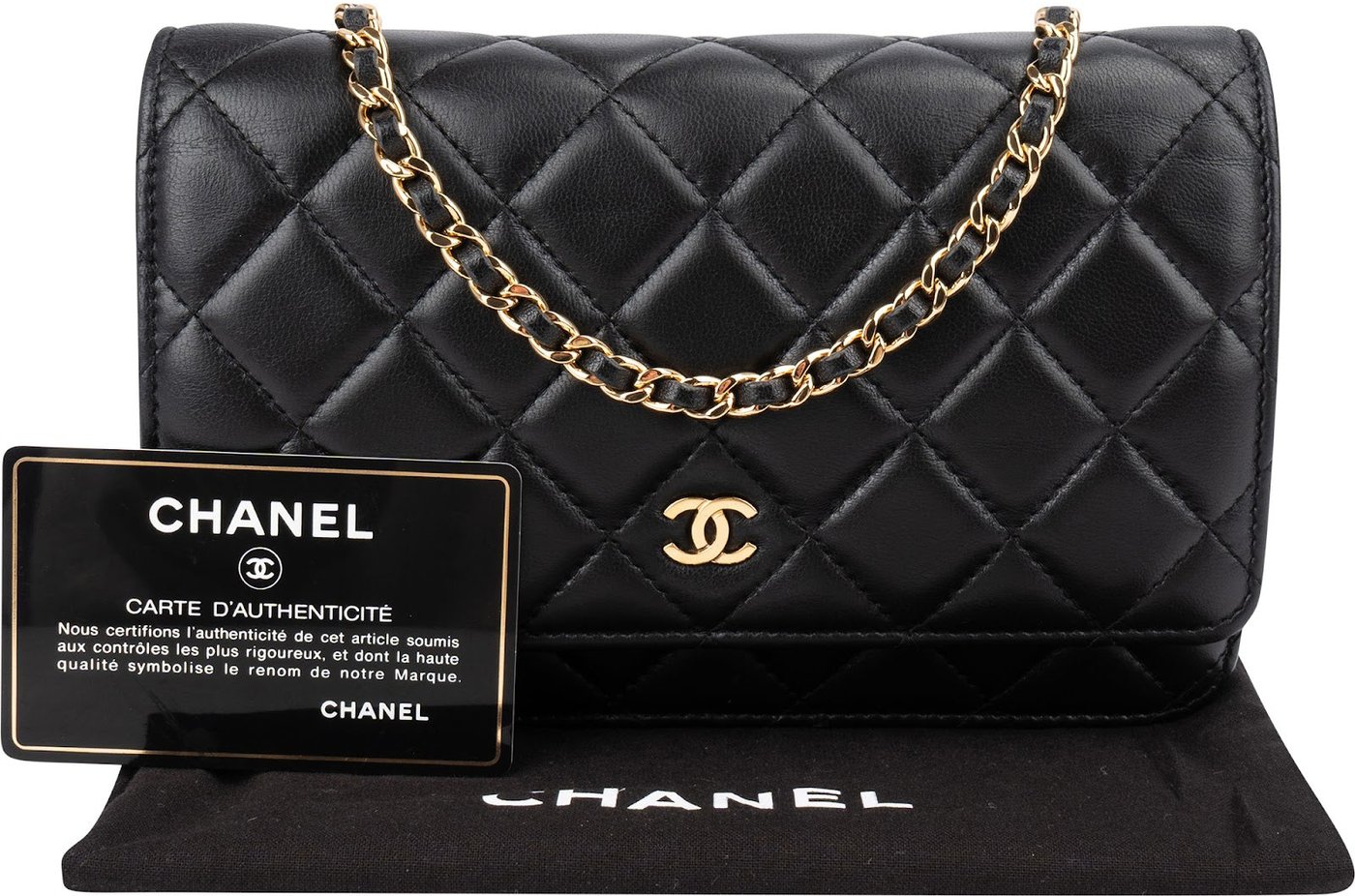 Chanel Quilted Lambskin Wallet on Chain Crossbody Bag
