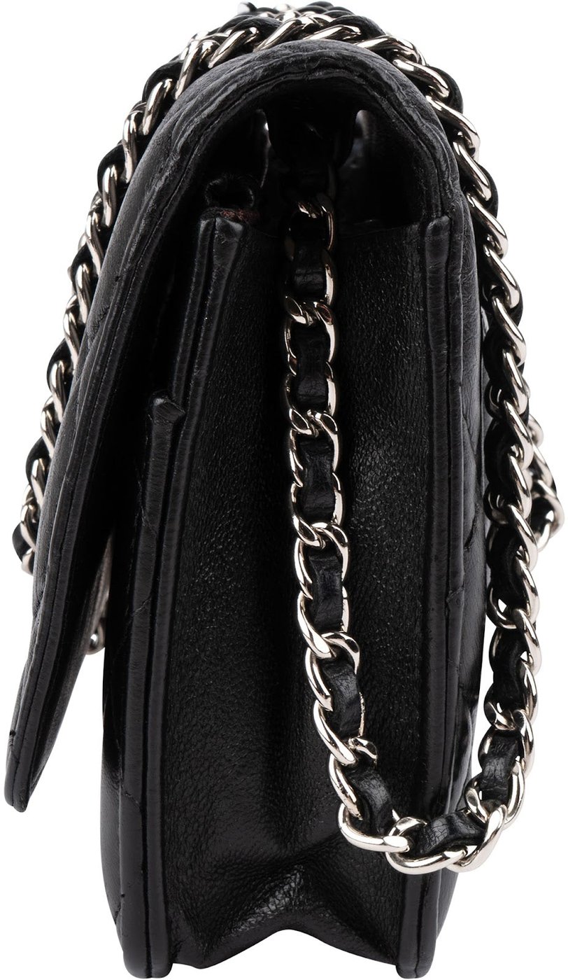 Chanel Quilted Lambskin Palladium Wallet On Chain Crossbody Bag
