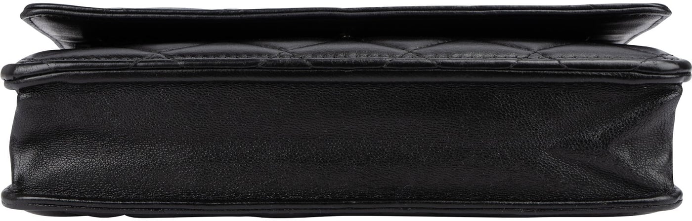 Chanel Quilted Lambskin Palladium Wallet On Chain Crossbody Bag