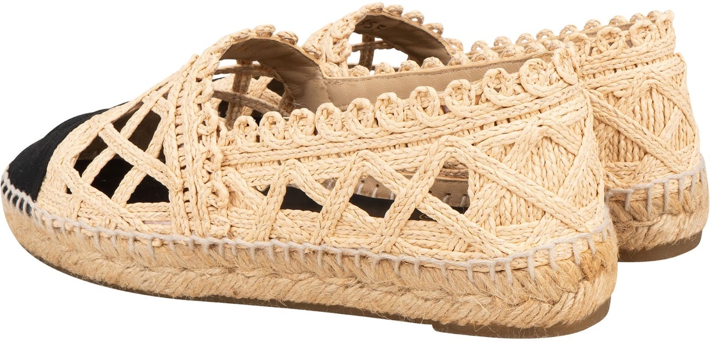 Chanel Raffia Cage CC Espadrilles Shoes (37)
