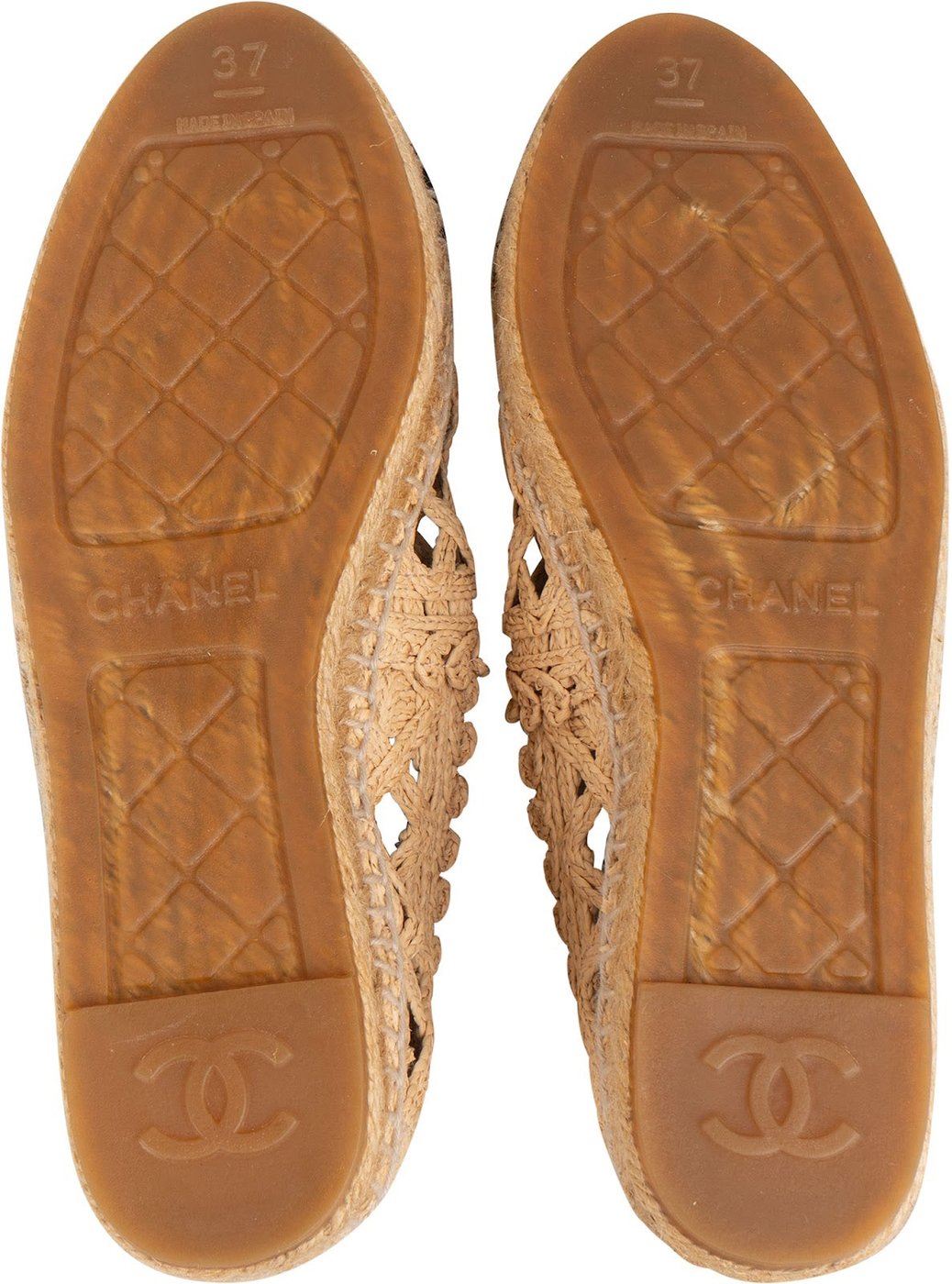Chanel Raffia Cage CC Espadrilles Shoes (37)