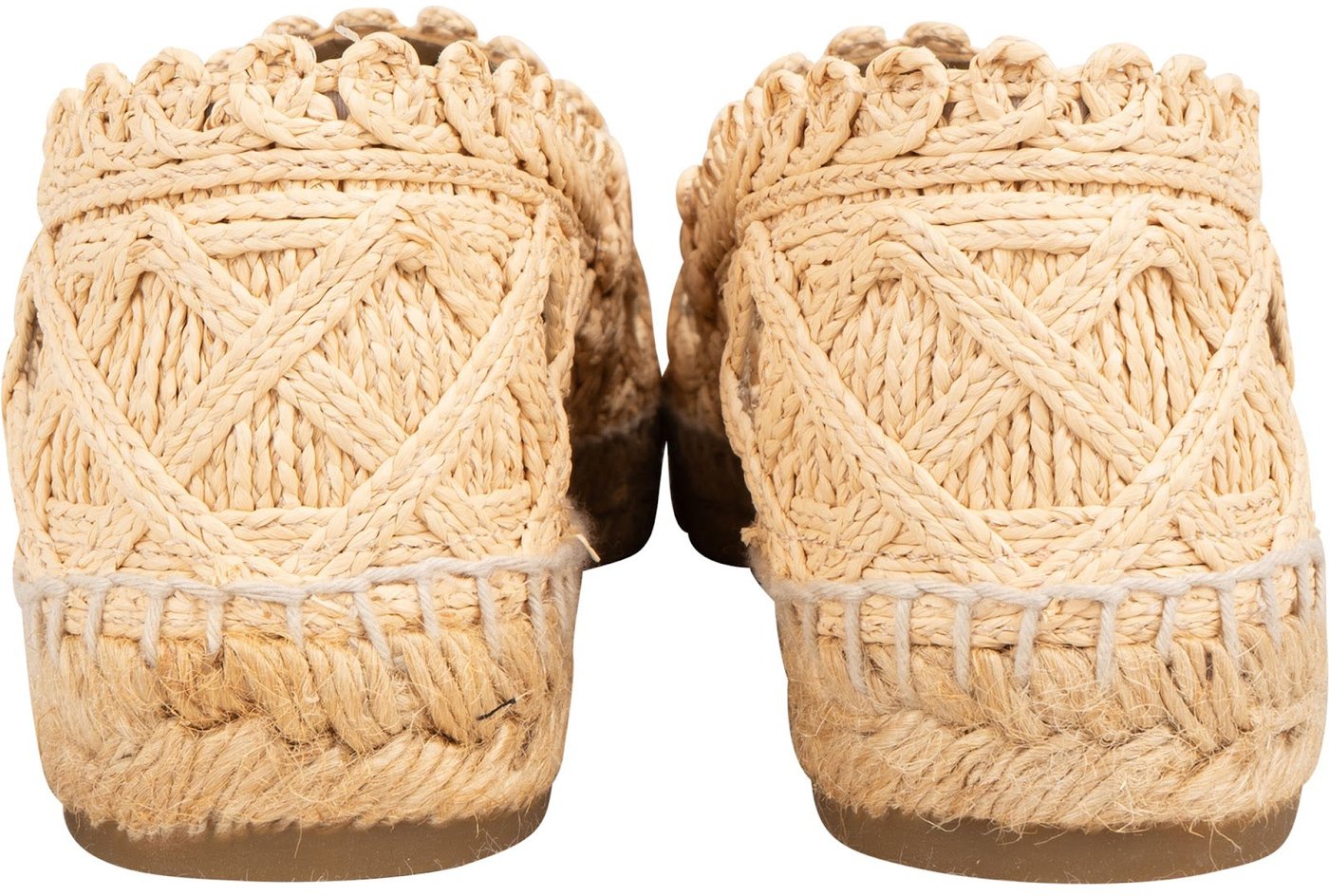 Chanel Raffia Cage CC Espadrilles Shoes (37)