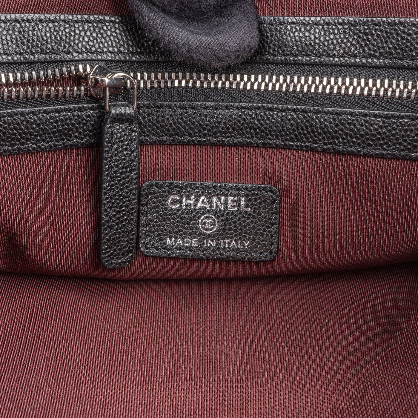 Chanel Quilted Caviar Leather Palladium Clutch