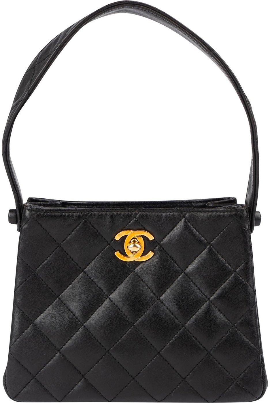 Chanel Quilted Lambskin 24K Gold Double Face Sided Mini Handbag