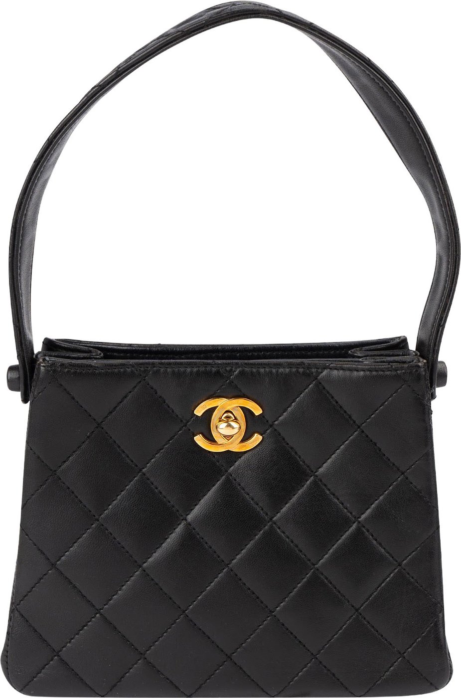 Chanel Quilted Lambskin 24K Gold Double Face Sided Mini Handbag