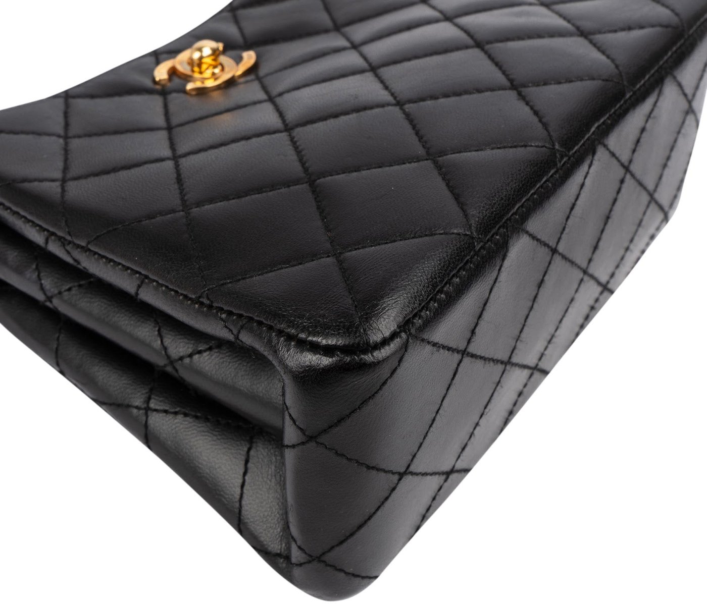 Chanel Quilted Lambskin 24K Gold Double Face Sided Mini Handbag