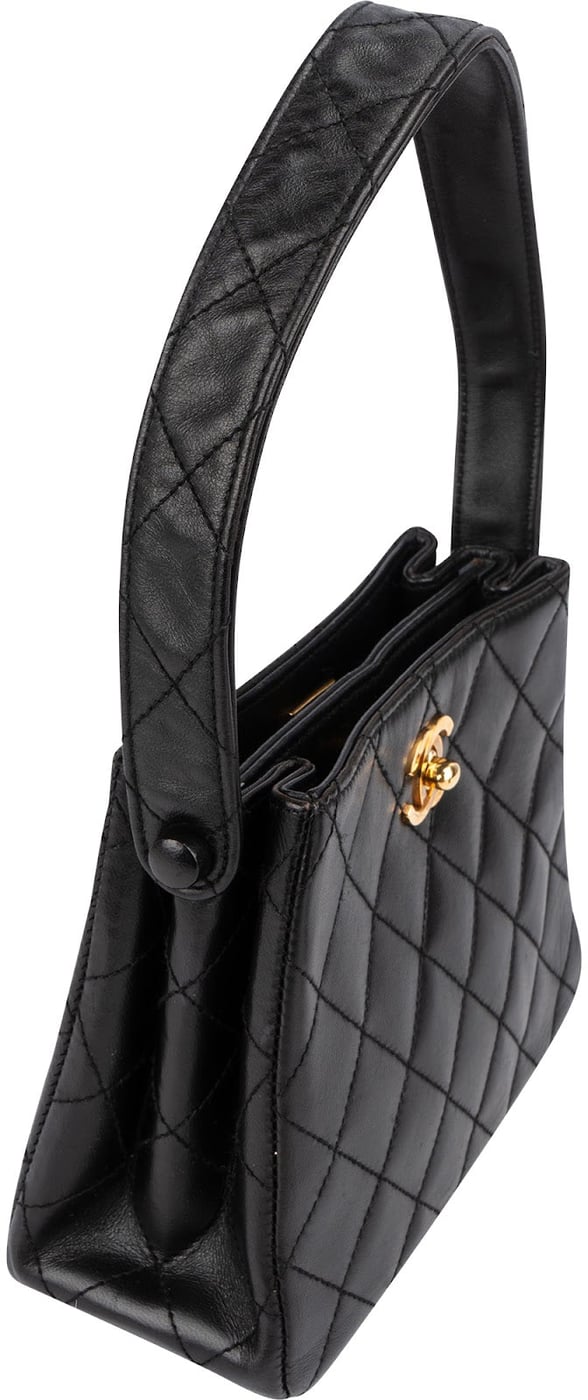 Chanel Quilted Lambskin 24K Gold Double Face Sided Mini Handbag