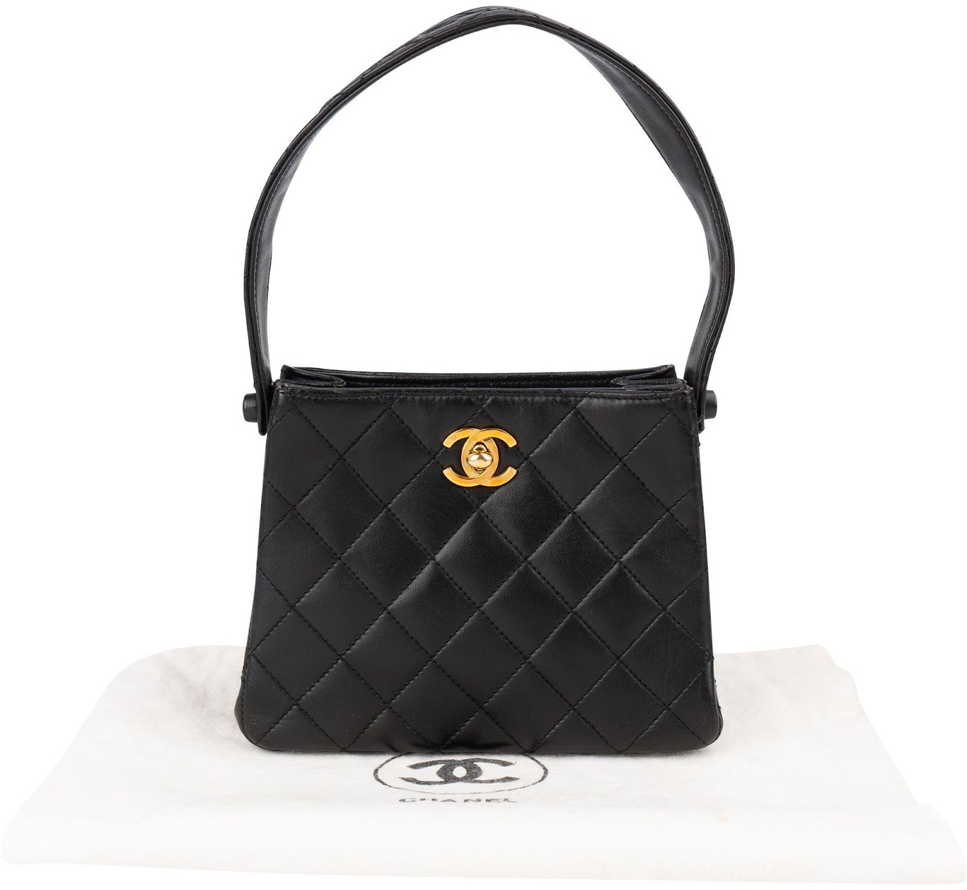 Chanel Quilted Lambskin 24K Gold Double Face Sided Mini Handbag